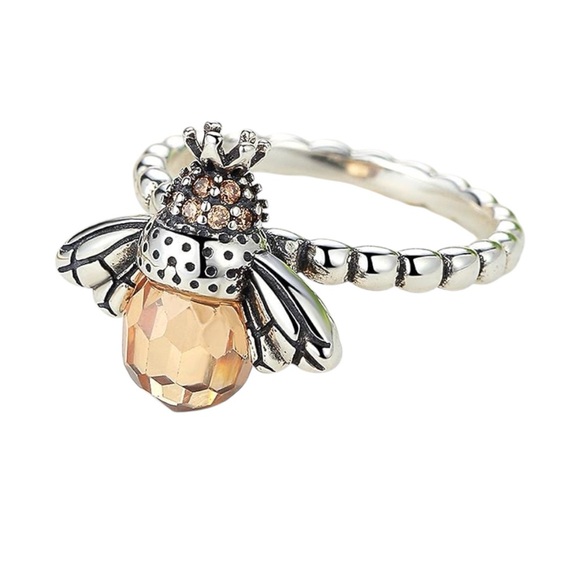New! Gorgeous Brilliant Co. Solid 925 Sterling Silver Zirconia Queen Bee Ring - Picture 2 of 4